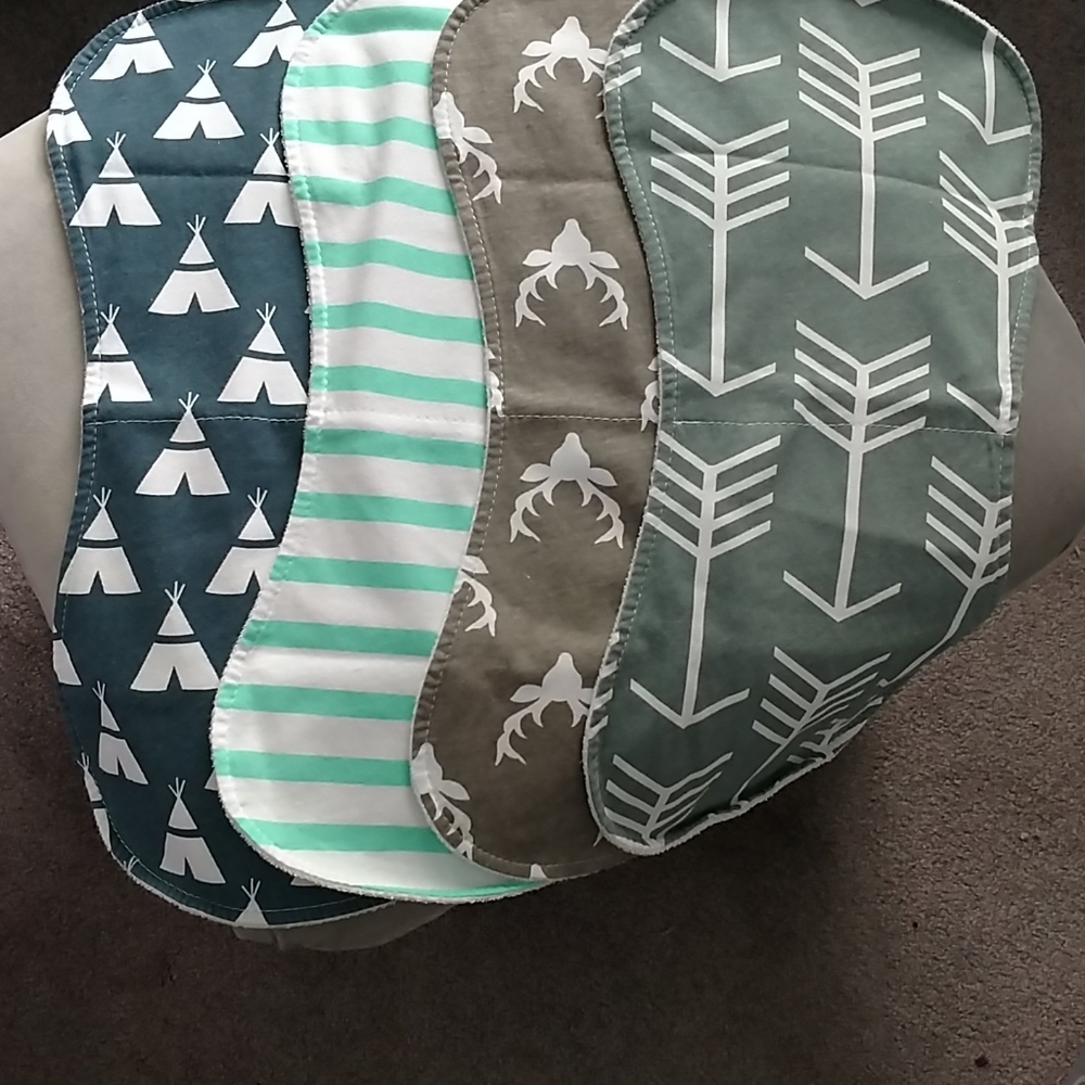 **3/$12** Set of 4 like new burp cloths
